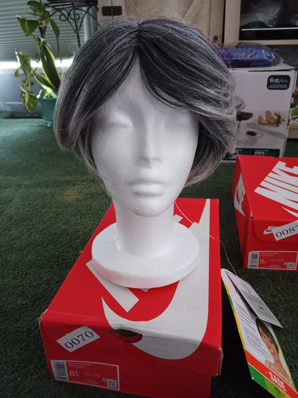 Miss Divine Human Hair Blend Pixi Grey